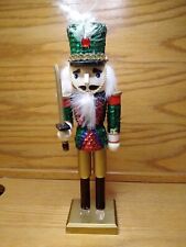 Holiday Time 12" Sequin Nutcracker Hand Crafted & Painted Christmas Minor Damage