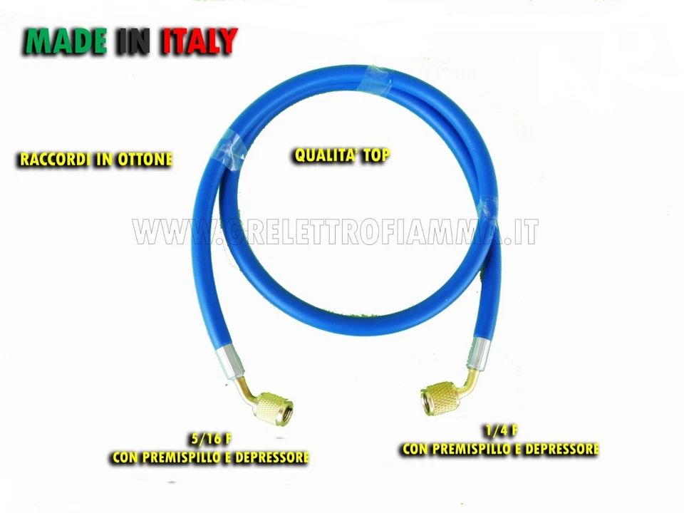 FRUSTA TUBO FLESSIBILE 1/4 F x 5/16 F RICARICA GAS CLIMATIZZATORE CONDIZIONATORE - Immagine 1 di 1
