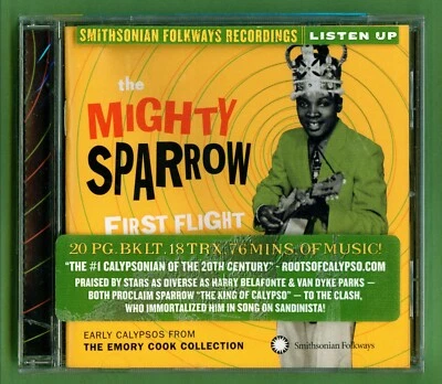 Mighty Sparrow - First Flight - Calypso 18 Tracks - 76 Minutes - Folkways NEW CD Foto 1 de 2