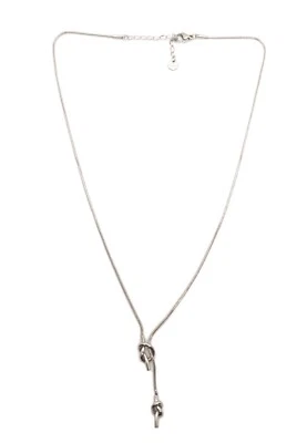 Collana Donna Acciaio con Nodo D'Amore Infinito Chiusura Moschettone Regolabile - Immagine 1 di 4