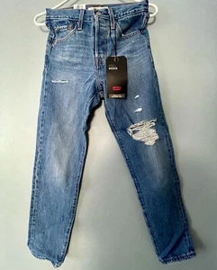 Levis Premium Wedgie Jeans Damen Größe 24 Blau Medium Wash High Rise Tapered NEU - Bild 1 von 17