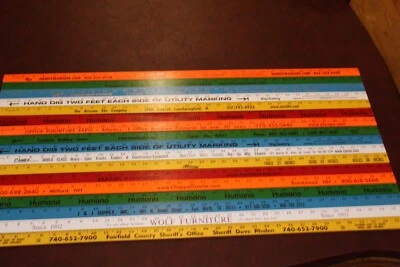 Lote de reglas de madera de 17 yardas cartel publicitario color arte artesanía pasatiempo  Foto 1 de 4