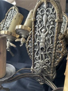 RARE Stunning Set (4) Art Deco Woman Sconces Silver And Brass Over Bronze 1920’s - Picture 1 of 12