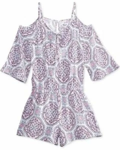 Epic Threads Cold-Shoulder Geometric Print Red White Blue Romper X-Large - Picture 1 of 2