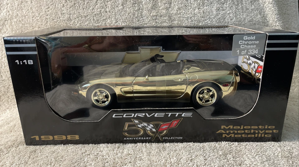 ERTL 1/18 1998 Gold Chrome Corvette Convertible 1 of Only 334 Produced