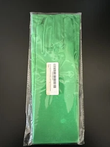 DreamHigh Women's Party Satin Finger Long Gloves ~  Green ~ Brand New - Picture 1 of 24