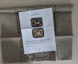 Primitive Rug Hooking Pattern drawn on primitive linen by Briarwood Folk Art - Picture 1 of 2