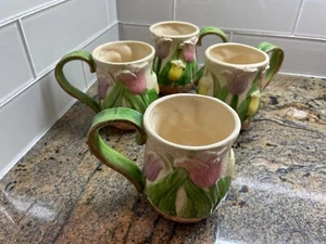 Fitz and Floyd Omnibus Spring Floral Mugs Lot of 4 RARE - Picture 1 of 2