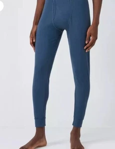 John Lewis Men’s Thermal Long Johns Denim Blue Bnwt £18 Medium - Picture 1 of 3