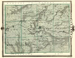 Mapa histórico del condado - Clarke County Iowa - Andreas 1874 - 23 x 29,83 - Imagen 1 de 20