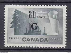 CANADA 1955 Overprinted “G” MVLH(*) - Picture 1 of 1