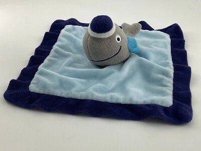 Manta de seguridad Bananafish 12x12 gris ballena azul bebé Lovey 2016 peluche animal Foto 1 de 4