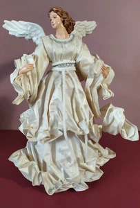 ANGELOT, Tête et mains porcelaine, corps tissus rigide, style baroque - Photo 1/3
