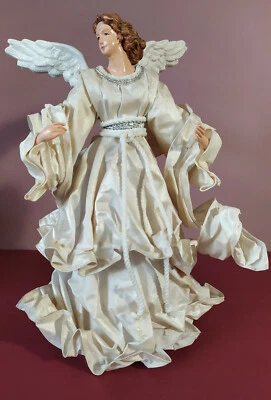 ANGELOT, Tête et mains porcelaine, corps tissus rigide, style baroque - Photo 1/3