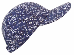 "Bandandigo" - Indigo Navy Dark Blue Bandana Paisley Print Baseball Ball Cap Hat - Picture 1 of 8