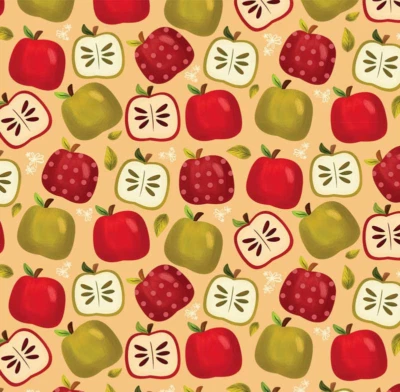 P&B TEXTILES Harvest Minis Natural Apples 100% Cotton Fabric 5462 by the half yard