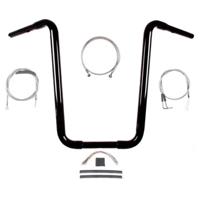 Kit de manillar Ape Hanger 2006-2011 Harley-Davidson Dyna 1 1/4" negro estrecho 20" Foto 1 de 2