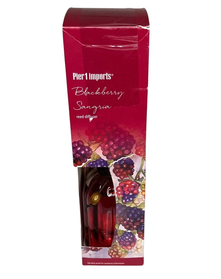 New Pier 1 Imports Blackberry Sangria Reed Diffuser Box Set 10 oz Fragrance Rare - Image 1 of 4