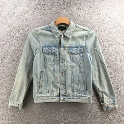 PacSun Denim Jacket Womens Small Japan Dragon Embroidered Blue Vintage Washed - Image 1 of 4