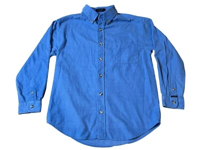 Camisa abotonada de algodón con cuello de pana azul para niño IZOD talla M 11/12 usada en excelente estado Foto 1 de 3