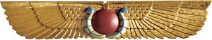 Design Toscano Egyptian Temple Sculptural Wall Pediment - Winged Sun Disk - Picture 1 of 9