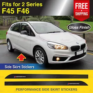 Fits BMW F45 F46 2 Series Sport Side Skirt Stickers GLOSS Vinyl Decals Stripes - Picture 1 of 10