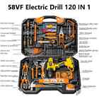 58VF 120 in 1 Household Hardware Tool Electric Drill Pliers Saws Hammer Set