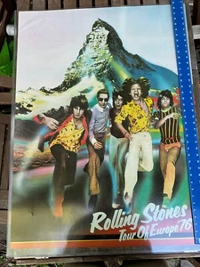 GIANT 39”x29”  Rolling Stones Original European 1976 Tour Concert Poster Rare - Picture 1 of 6