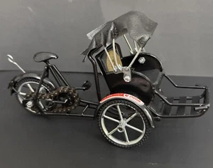 VTG Miniature 3 Wheel Rickshaw Coca Cola Pedicab Street Taxi Cycle *MOVES WORKS* - Picture 1 of 10