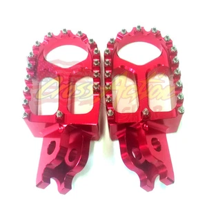COPPIA PEDANE MAGGIORATE ERGAL ROSSO MOTO CROSS HONDA CR 125 98 - 99 FOOT PEGS - Picture 1 of 1
