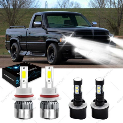 For Dodge RAM 1500 2500 3500 1994-2001 LED Headlight High/Low + Fog Lights bulbs - Image 1 of 4