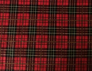 Cotton Flannel Fabric, Mountain Lodge, Red and Black Plaid Flannel Fabric, - Picture 1 of 3