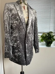 Blazer ASOS Velour Silver Gray 42r - Picture 1 of 4