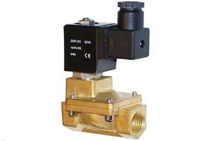 Magnetventil Messing 2/2 Wege 230V stromlos geschlossen  1/8"-2" versch. Größen - Bild 1 von 4