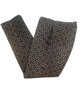 Michael Kors Silk Poly Blend Pants Onward Luxury Black Tan Slacks Women Size 10 - Picture 1 of 6