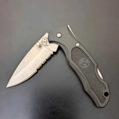 Navaja de Bolsillo para Cubiertos Cola Blanca - Acero Inoxidable Mango Negro Plegable Foto 1 de 4