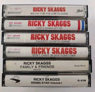 6 Vintage Ricky Skaggs Audio Cassette Tapes Classic Bluegrass & Country Music  - Image 1 of 4