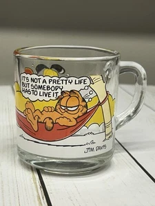Vintage 1978 McDonalds Garfield Glass Cup Mug Jim Davis - Picture 1 of 6