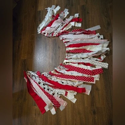 Ручной работы Минни-Маус красный белый черный серый бант гирлянда декор деревенский загородный дом - Изображение 1 из 3