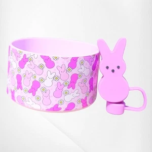 Peeps Inspired Easter Bunny STRAW TOPPER & TUMBLER BOOT | Stanley Accessories - Picture 1 of 1