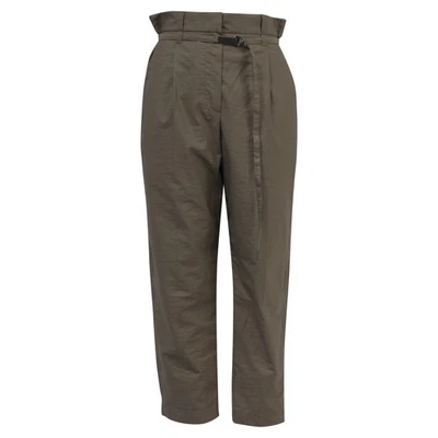Pantalón Brunello Cucinelli Cintura Plisada Cinturón En Algodón Mujer Caqui Talla 40 Foto 1 de 4