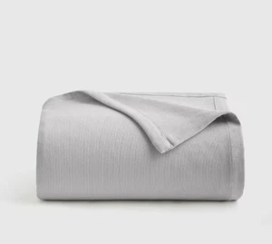 NWOT QUINCE LUXURY ORGANIC COTTON BED BLANKET FULL  / QUEEN SILVER 100% COTTON - Picture 1 of 14