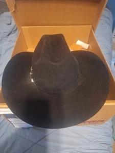 American Hat Makers Cowboy Hat 7 1/4 Black 100% Wool Felt Western 10x - Picture 1 of 6