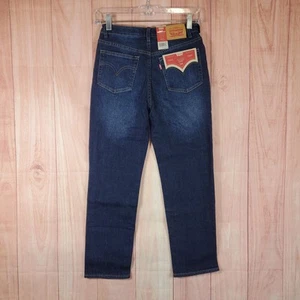 Levis Kidss Ribcage Straight Ankle Jeans Sz 12 Dark Wash NEW NWT - Picture 1 of 11