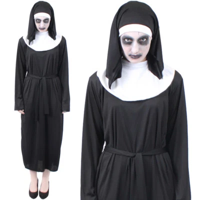 ILOVEFANCYDRESS LADIES NUN COSTUME HALLOWEEN ADULTS FANCY DRESS HORROR CONJURING DEMON OUTFIT