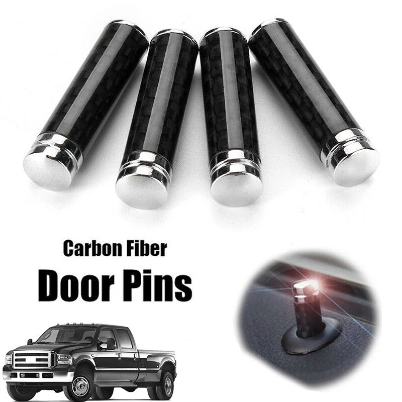 4pcs Carbon Fiber Interior Dash Door Lock Knob Pins For Ford F150 F250 F350 - Image 1 of 4