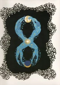 NUMERALS Original Vintage Erte's Numbers '8' Art Deco Book Plate Print - Picture 1 of 1