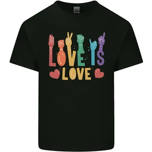 LGBT Sign Language Love Is Gay Pride Day Kids T-Shirt Childrens - Picture 1 of 77