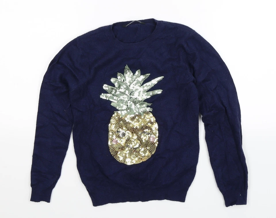 Pulóver de acrílico de cuello redondo azul George Boys talla 7-8 años Foto 1 de 4