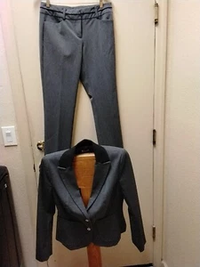 7th Avenue Design Studio New York &Company Women Suit Gray Blazer 8 Pants Size 6 - Picture 1 of 22